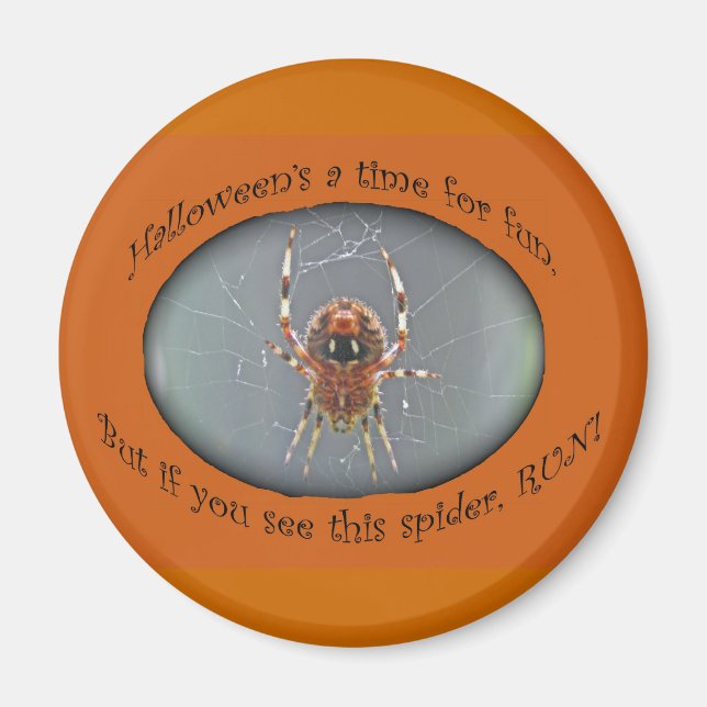 Araneus hjulspindel Halloweenmagnet Magnet (Framsidan)