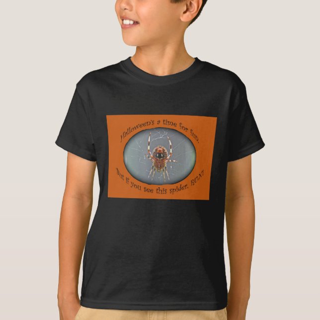 Araneus Orb Weaver Spider Halloween T-Shirt (Framsida)