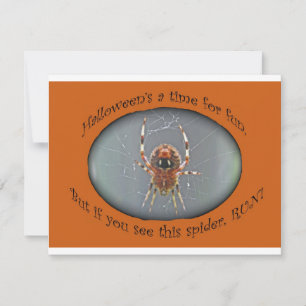 Araneus Orbvävarspindel Halloween-inbjudan Inbjudningar