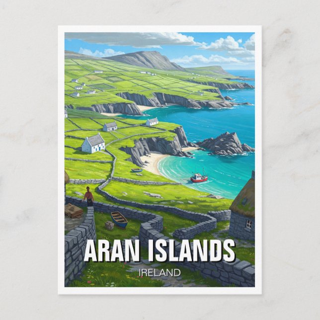 Aranöarna Irland Resa Vykort (Framsida)