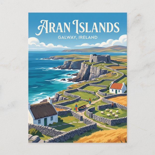 Aranöarna Irland Vykort (Framsida)