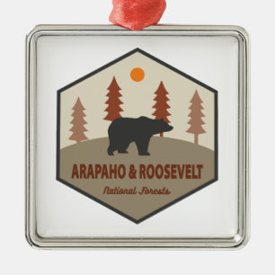Arapaho och Roosevelt nationalskogar Bear Julgransprydnad Metall