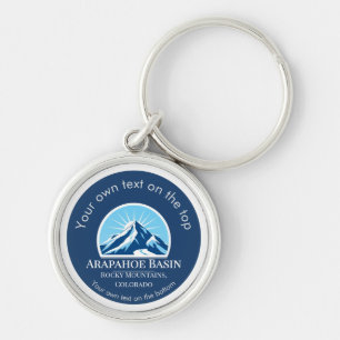 Arapahoe Basin Rocky mountains Colorado ski Rund Silverfärgad Nyckelring