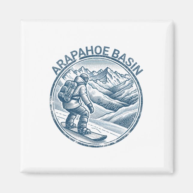 Arapahoe Basin Snowboarding Snowboarder Magnet (Framsidan)