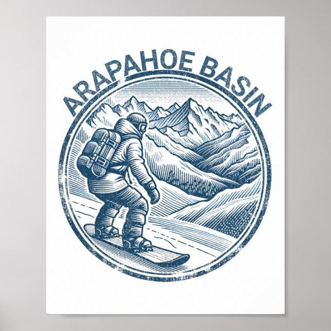 Arapahoe Basin Snowboarding Snowboarder Poster (Framsidan)