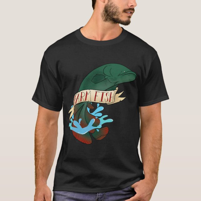 Arapaima Fiskodling Design T Shirt (Framsida)
