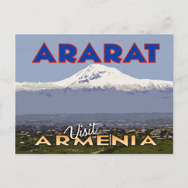 Ararat, besök vykort för Armenien (Framsida)