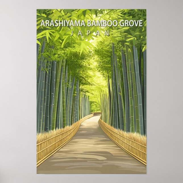 Arashiyama Bamboo Grove Japan Travel Poster (Framsidan)