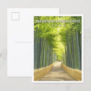 Arashiyama Bamboo Grove Japan Travel Vykort