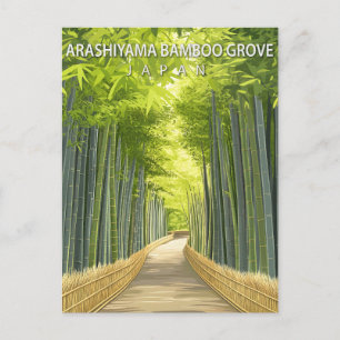 Arashiyama Bambu Lund Japan Kyoto Natur Vykort