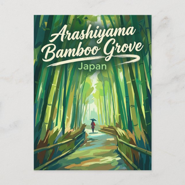 Arashiyama bambuskog Japan Vykort (Framsida)