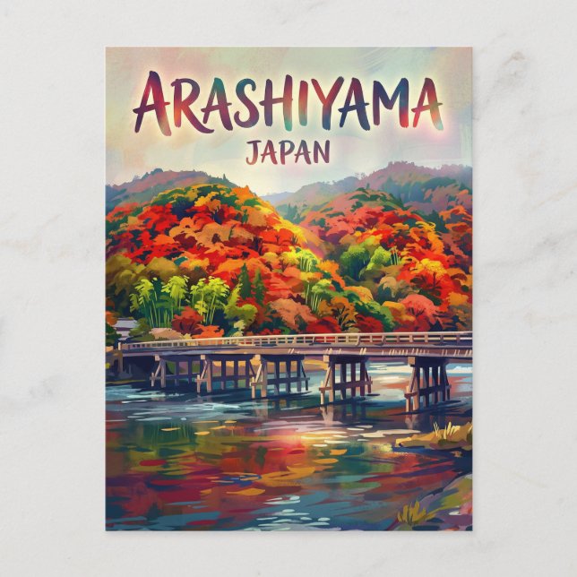 Arashiyama bambuskog Japan Vykort (Framsida)