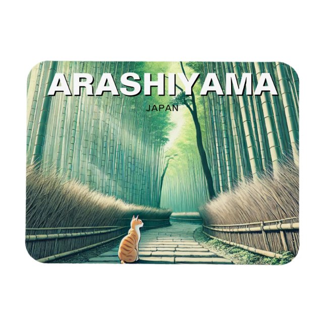 Arashiyama Japan Kyoto-bamboskog Magnet (Horisontell)