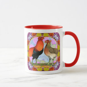 Araucana blir rädd art nouveau mugg
