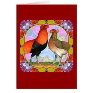 Araucana Chickens Art nouveau OBS Kort