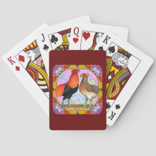 Araucana Chickens Art nouveau Spelkort
