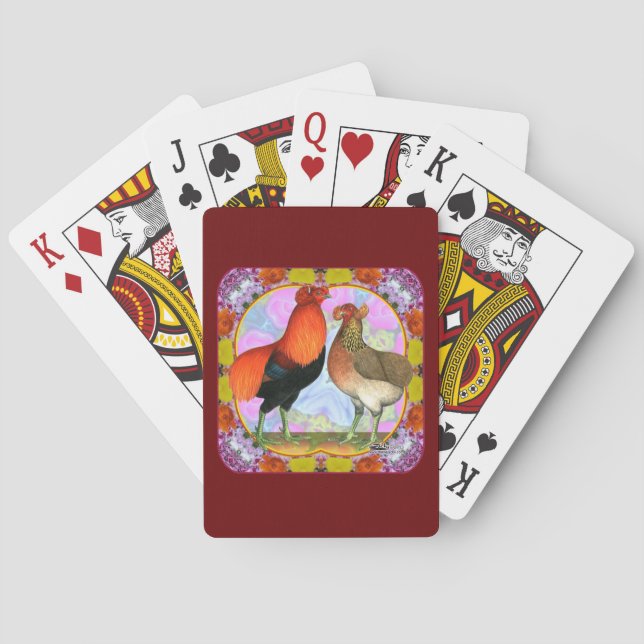 Araucana Chickens Art nouveau Spelkort (Baksidan)
