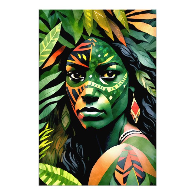 "Arayúna" Jungle Canvas - Kvinnor i Amazonia Fototryck (Framsidan)