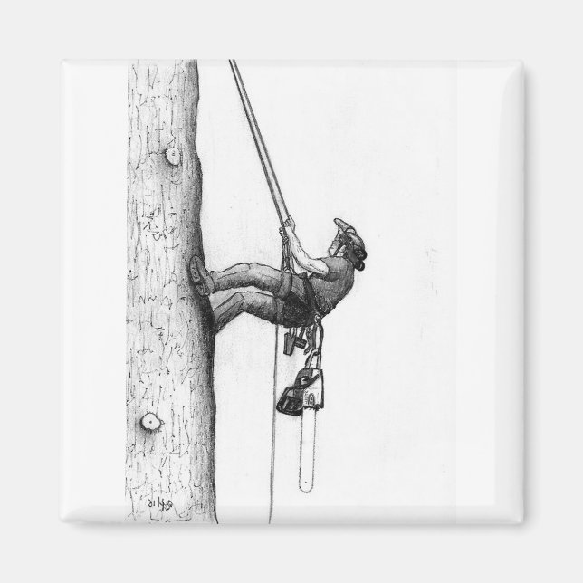 Arb Art Arborist Träd Surgeon Chainsåg Gift-kort Magnet (Framsidan)