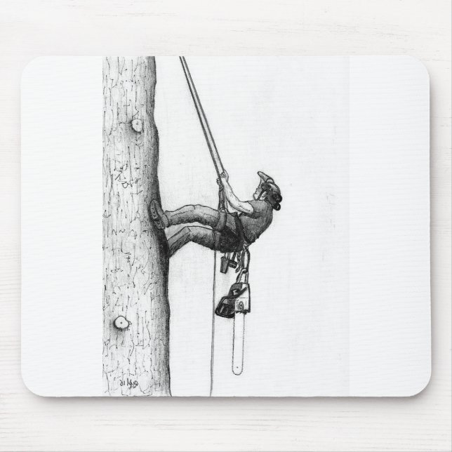 Arb Art Arborist Träd Surgeon Chainsåg Gift-kort Musmatta (Framsidan)
