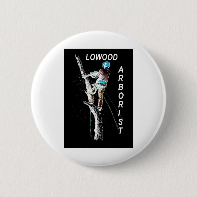 Arb Art Arborist Träd Surgeon Chainsee liggande Knapp (Framsida)