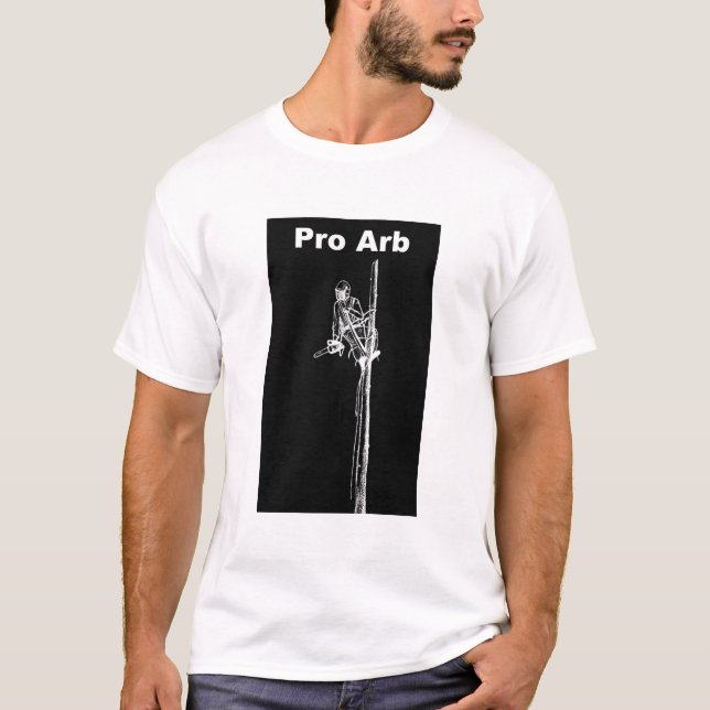 Arb Art Arborist Träd Surgeon Chainsee liggande T Shirt (Framsida)