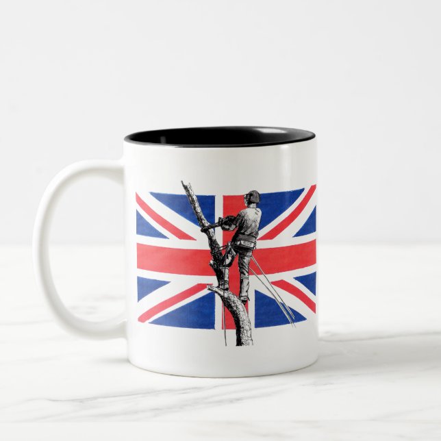 Arb Art Arborist Träd Surgeon Chainszon Två-Tonad Mugg (Vänster)