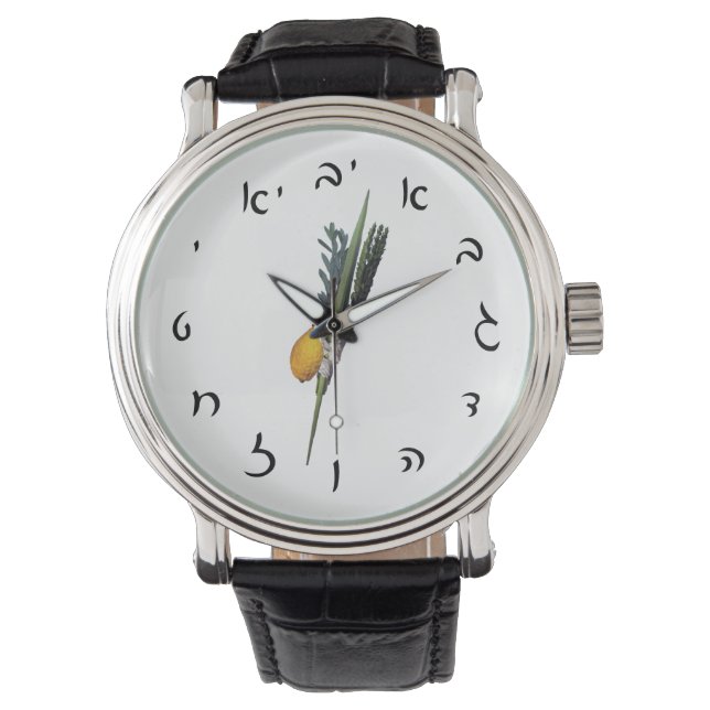 Arba Minim - Hebrew Script Numerals Armbandsur (Framsida)