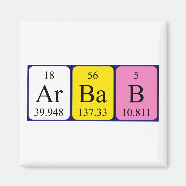 Arbab periodiskt bord namn magnet (Framsidan)