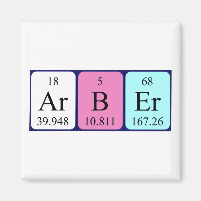 Arbër periodiskt bord namn magnet (Framsidan)