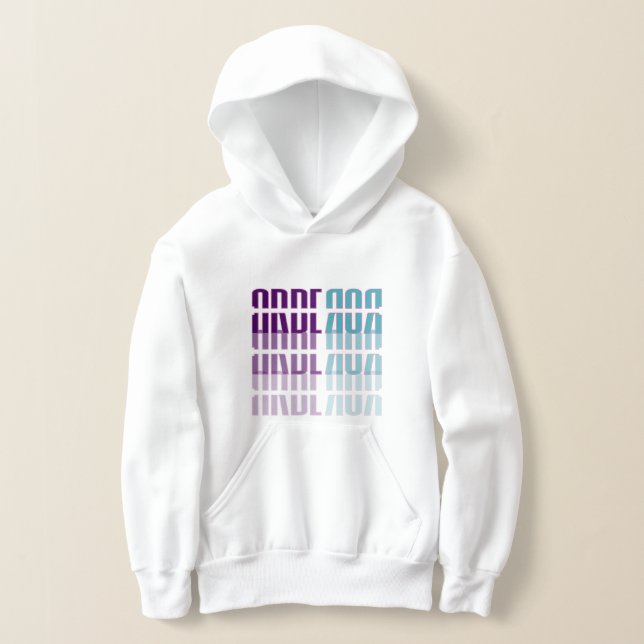 Arberor Kids Hoodie – Modern Gradient Block Logo  T Shirt (Laydown)