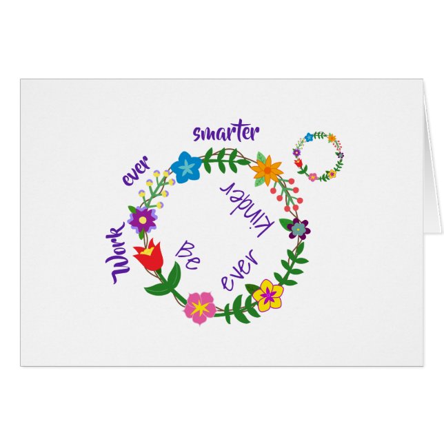 Arbeta ännu smartare, var snäll och var snäll och  hälsningskort (Framsidan Horizontal)