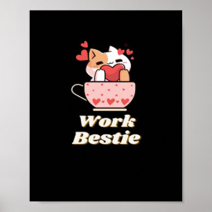 Arbeta Bestie Emotional Help Coworking, jobb, arbe Poster