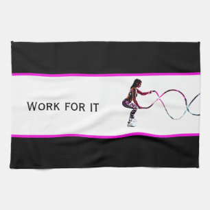 Arbeta För Det - Battle Ropes Fitness Svart och Vi Kökshandduk