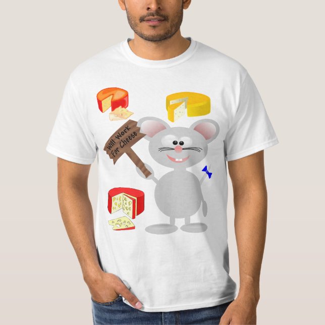 Arbeta för ost tee shirt (Framsida)