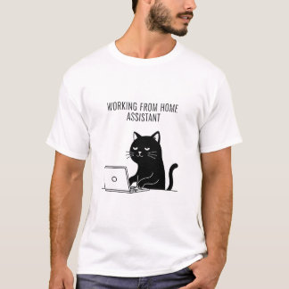Arbeta från hemassistenten - Lustigt Cat T-Shirt