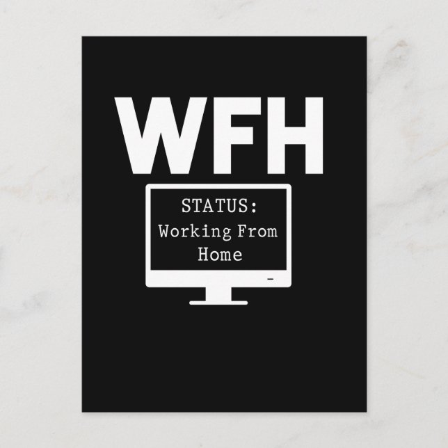 Arbeta från hemmagynn hemkontorsanställd vykort (Framsida)