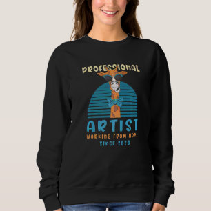 Arbeta från Home Artist Art Llama Designer Alpaca T Shirt