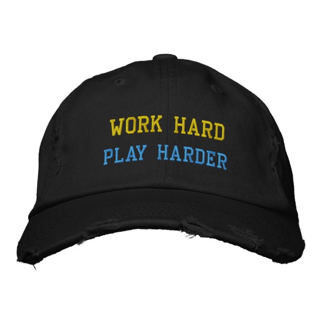 ARBETA HARD PLAY HARDER HAT BRODERAD KEPS (Framsida)