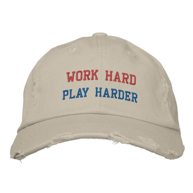 ARBETA HARD PLAY HARDER HAT BRODERAD KEPS (Framsida)