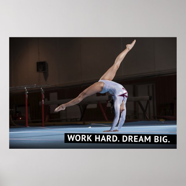 Arbeta hårt, Dream Big - Motiverande Poster (Framsidan)
