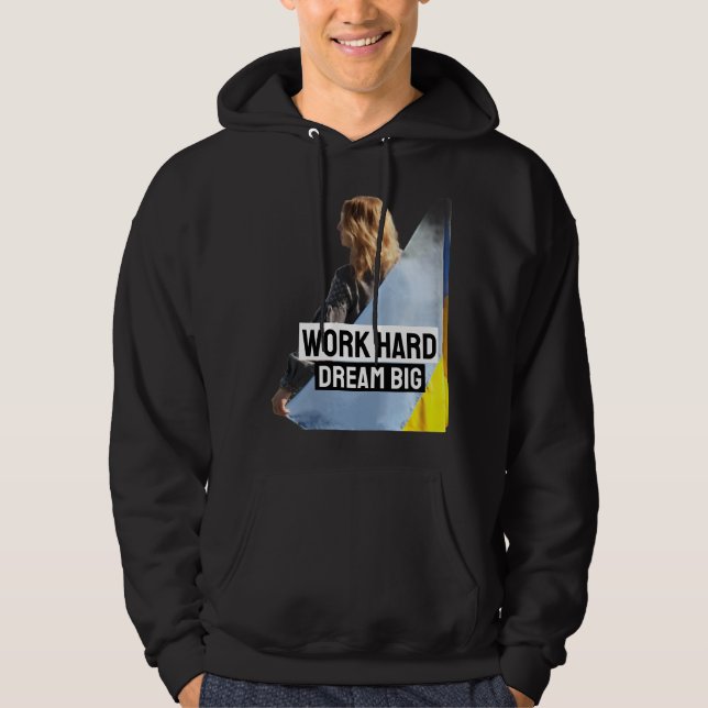 Arbeta hårt Dream stort Hoodie (Framsida)