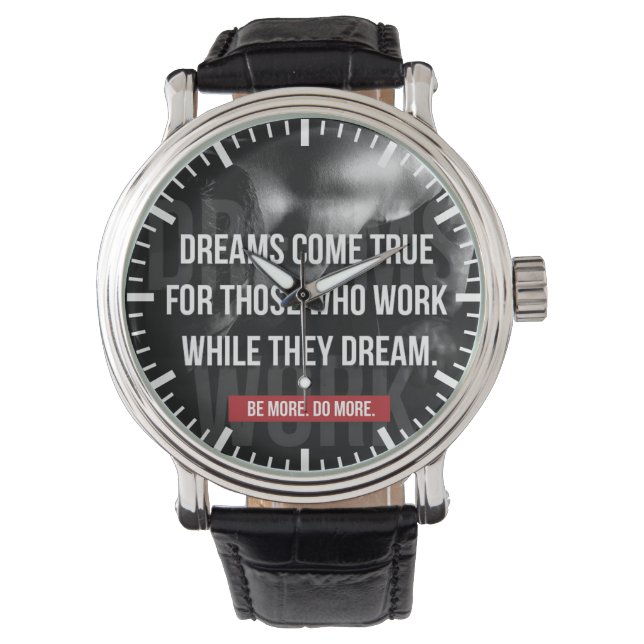 Arbeta hårt - Dreams Kom True - Gym Motivational Armbandsur (Framsida)
