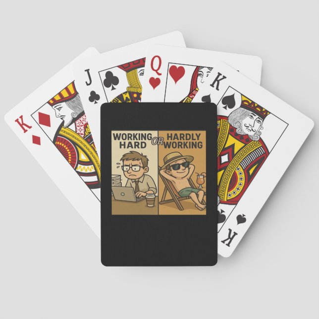 Arbeta hårt eller fungerar knappt vid citat casinokort (Baksidan)