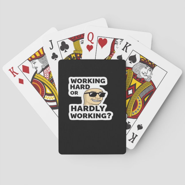 Arbeta hårt eller knappt fungerande minnesmärke casinokort (Baksidan)