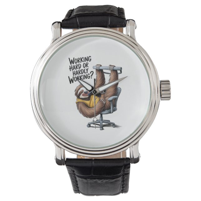 Arbeta hårt eller knappt i gång armbandsur (Framsida)