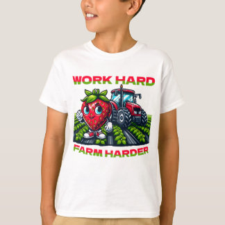 Arbeta hårt, Farm Harder Funny Tractor T Shirt