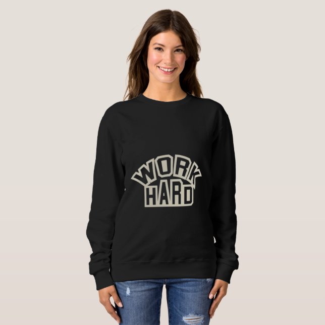 ARbeta hårt Fet Collegiate - Minimalistisk Kvinnli T Shirt (Hel framsida)