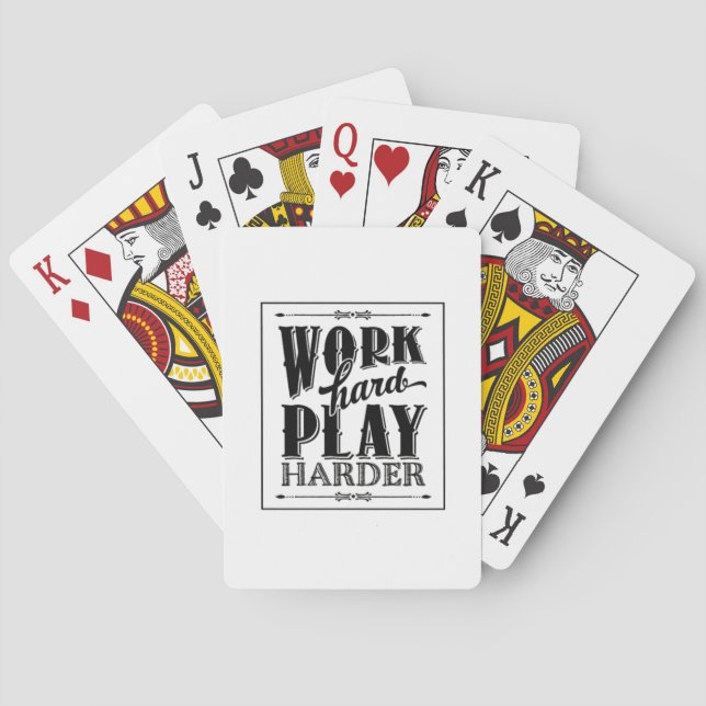 Arbeta hårt för att spela så hårt casinokort (Baksidan)
