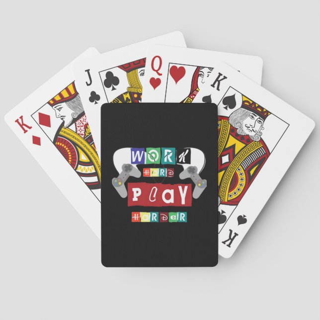 Arbeta hårt för att spela så hårt i trender casinokort (Baksidan)